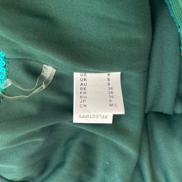 NWT Women Dress KATE KASIN Green Sequin Sleeveless Prom Maxi Dress Ball Gown - Picture 11 of 11